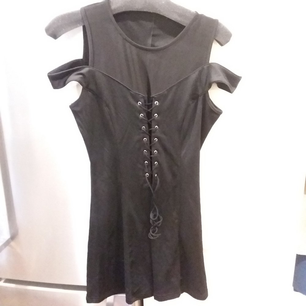 Punk Rave Black Dress Sheer Accent Large